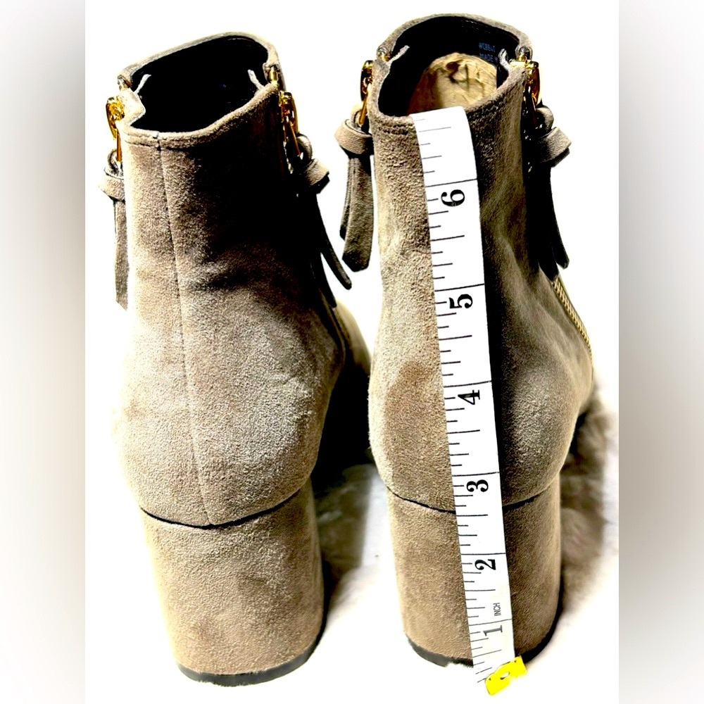 Cole Hahn Saylor Grand Taupe Tan chunky zipper ankle Booties size 7B - Picture 9 of 11